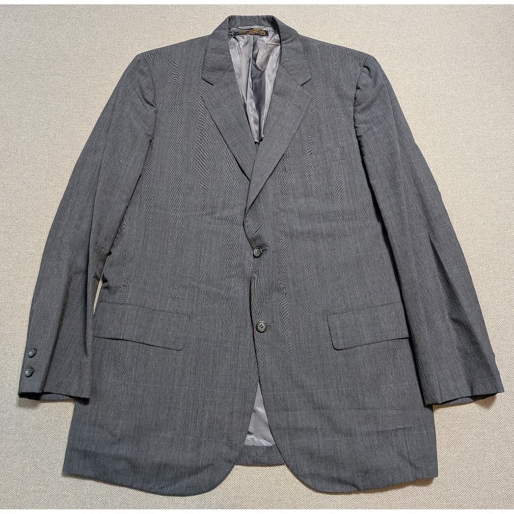 Brooks Brothers Golden Fleece Mens Blazer Gray 43L USA Made VTG Wool Pinstripe